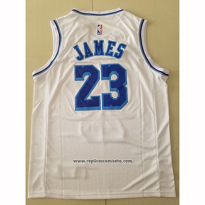 Camiseta Los Angeles Lakers Lebron James #23 Classic 2019-20 Blanco